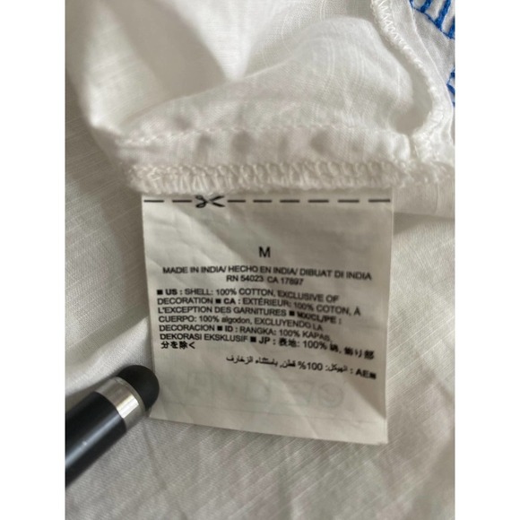 Old Navy Cover Up Tunic Large SS Blue Embroidery NEW - Picture 7 of 9